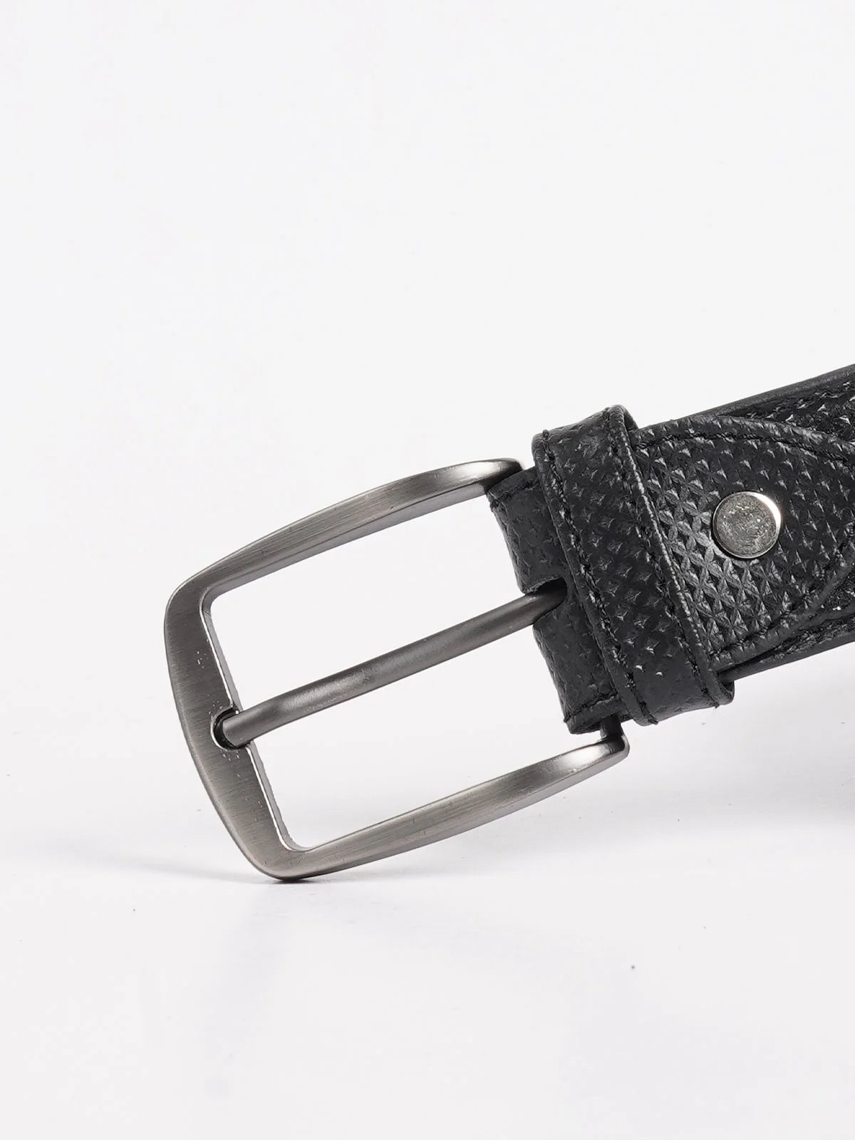 Black Textured Leather Belt ATB1007