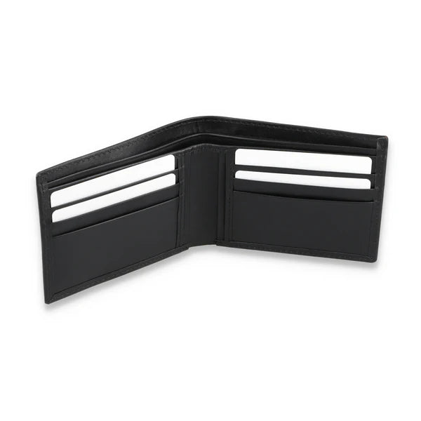 Leather Bi-fold Black Wallet ATW1005