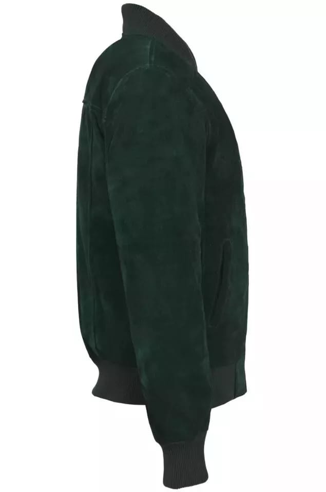Suede leather Jacket Dark Green