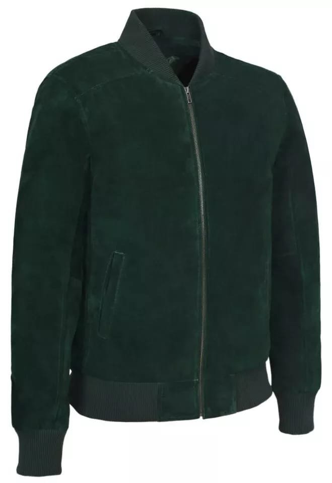 Suede leather Jacket Dark Green