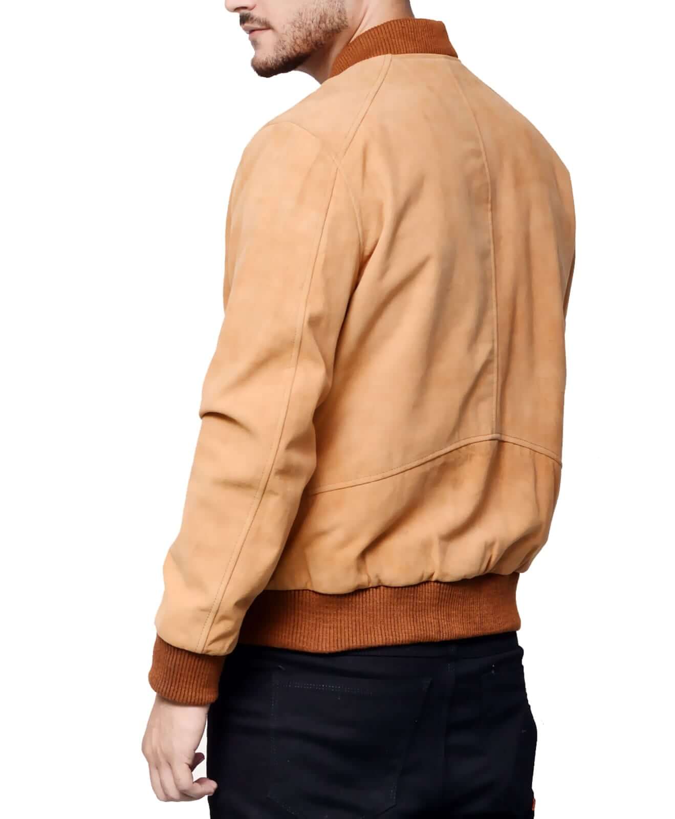 <img scr="brown-Suede-Leather-Bomber-Jacket-for-men.jpg" alt="Brown Suede Leather Bomber Jacket for Men"