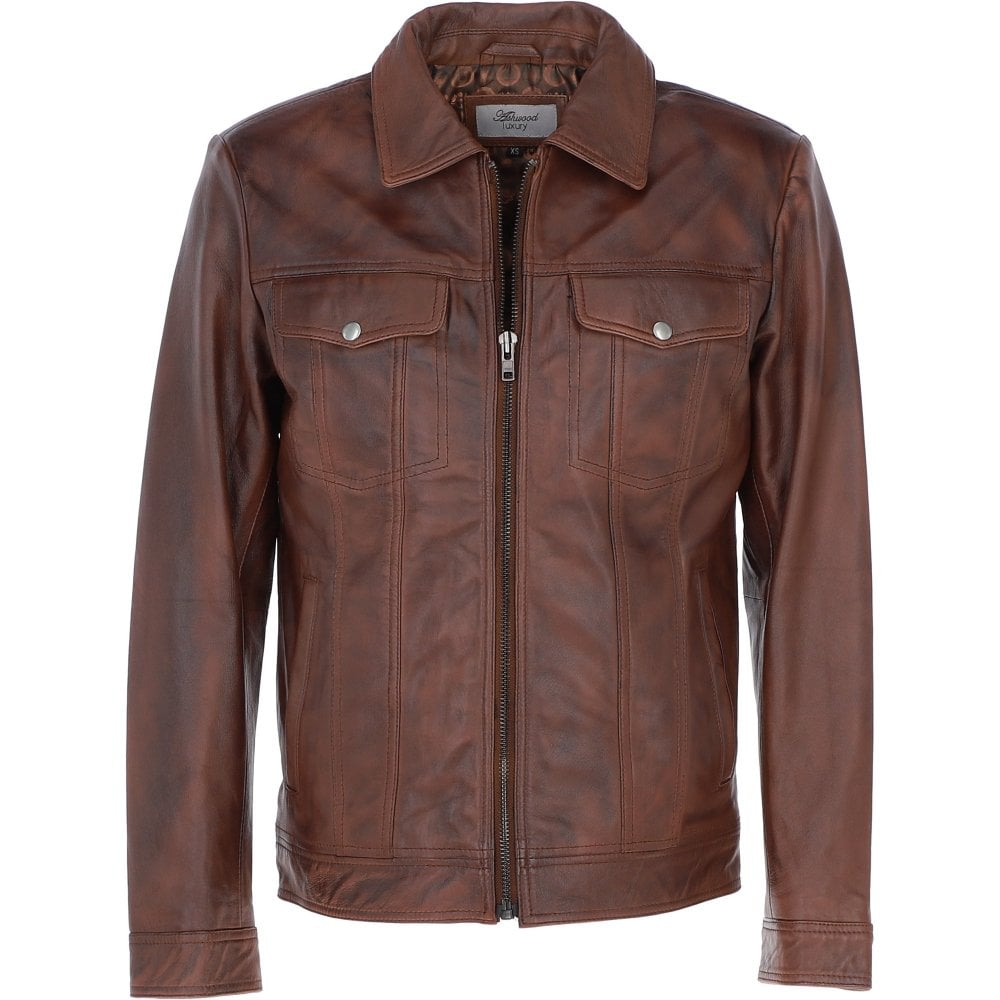 Dark brown Leather Jacket ATJ1001