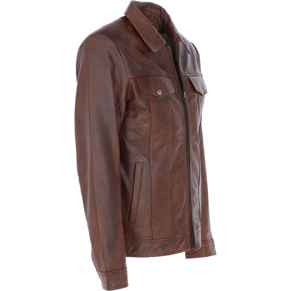 Dark brown Leather Jacket ATJ1001