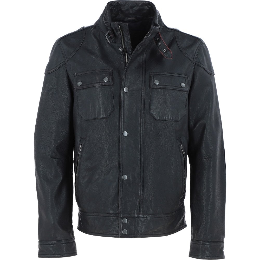 Black leather Jacket ATJ1003