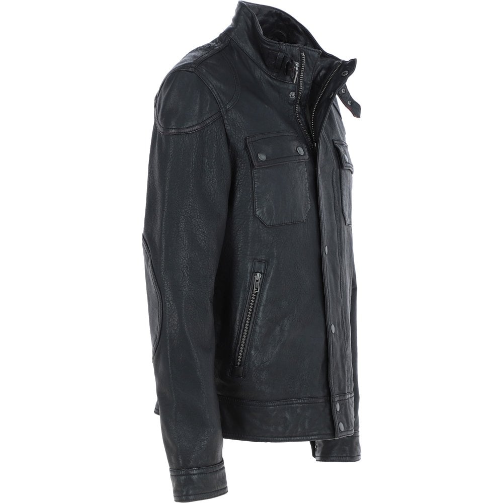 Black leather Jacket ATJ1003