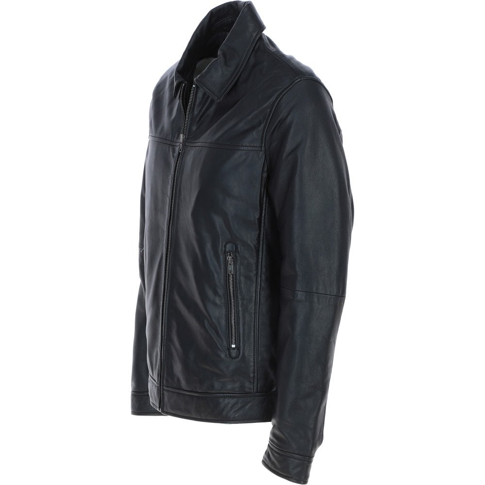 Black leather Jacket ATJ1004