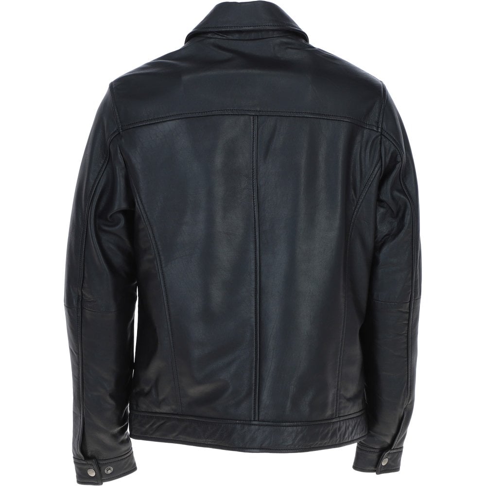 Black leather Jacket ATJ1004