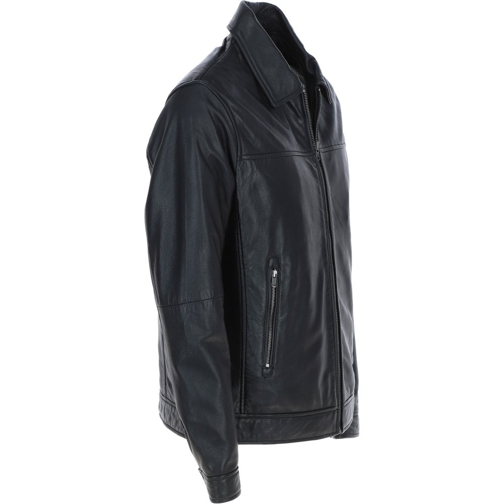 Black leather Jacket ATJ1004