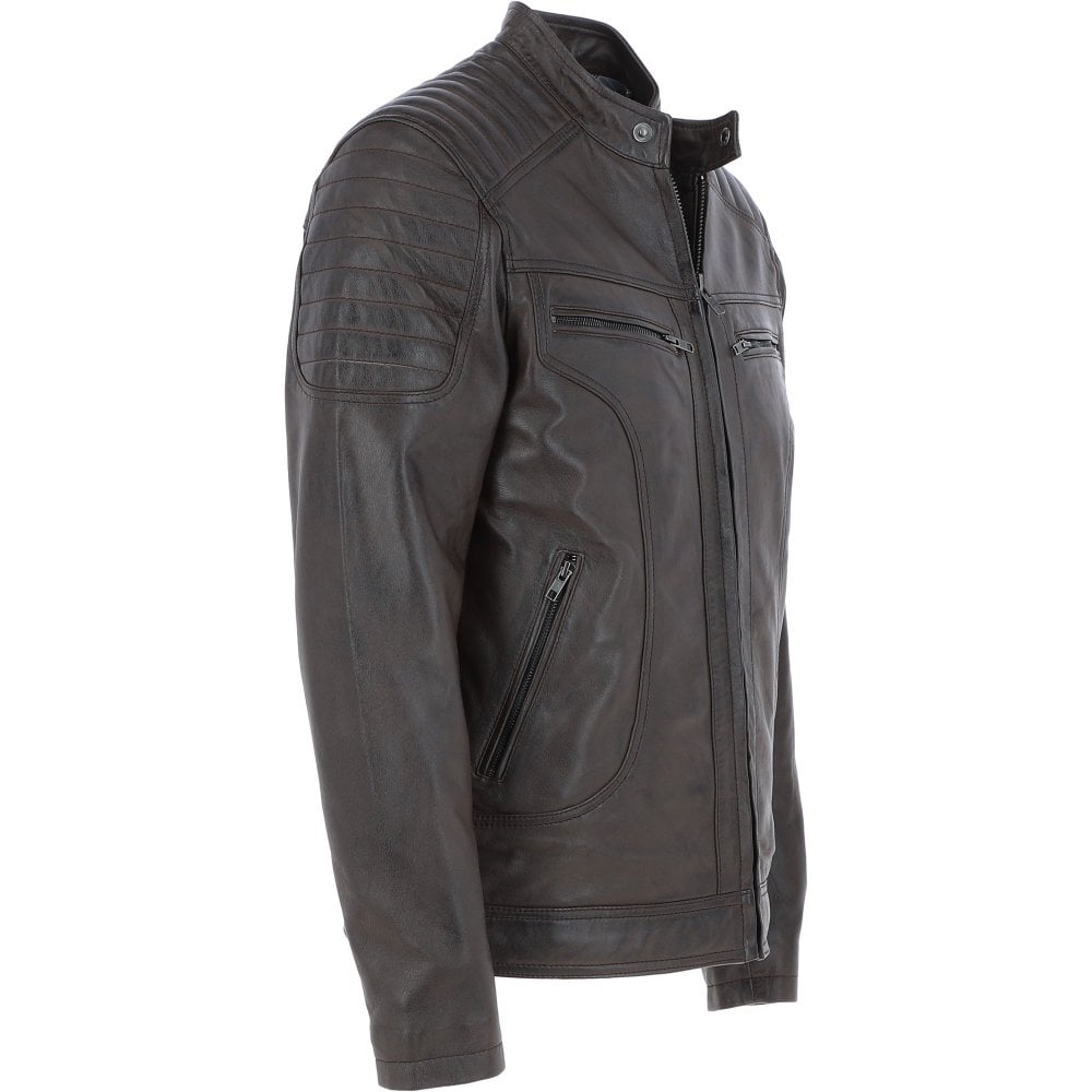 Dark Brown Leather Jacket ATJ1007