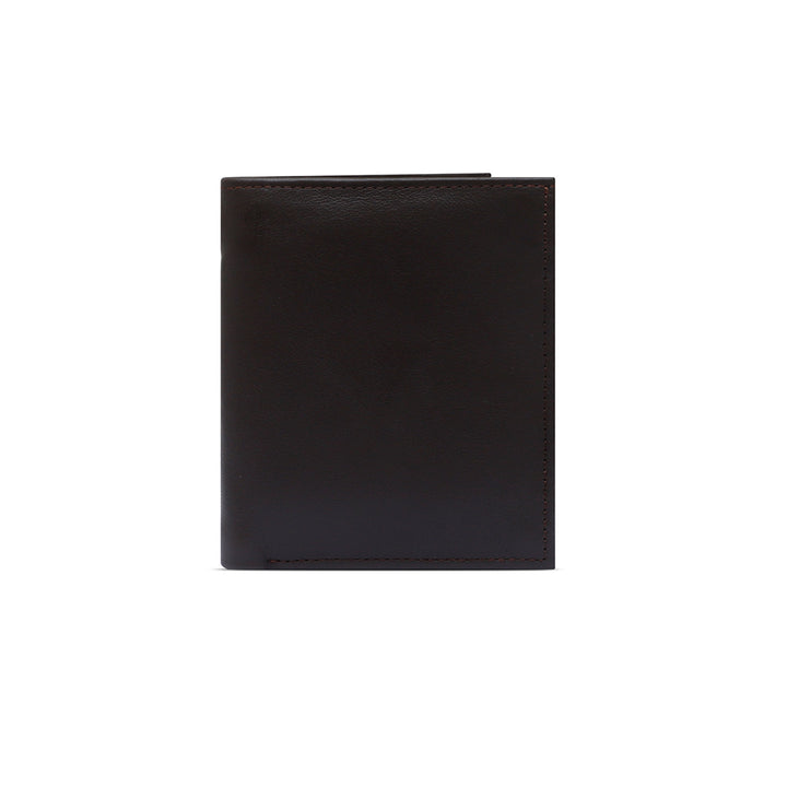 Leather vertical Bi-fold Brown Wallet ATW1004