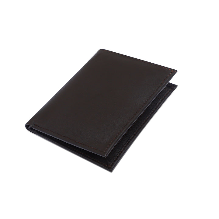Leather vertical Bi-fold Brown Wallet ATW1004