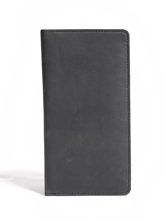 Black long leather wallet