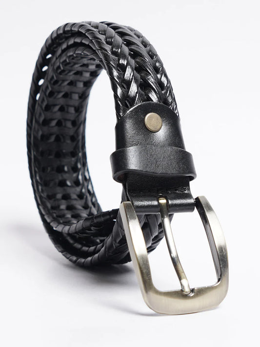 Black Premium Braided Belt ATB1001
