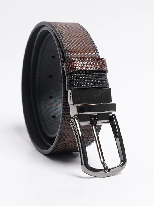 Dark Brown Textured Leather Belt ATB1006