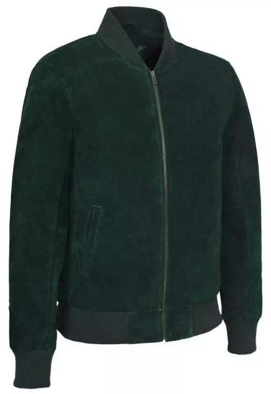 Suede leather Jacket Dark Green