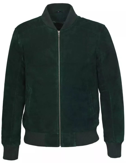 Suede leather Jacket Dark Green