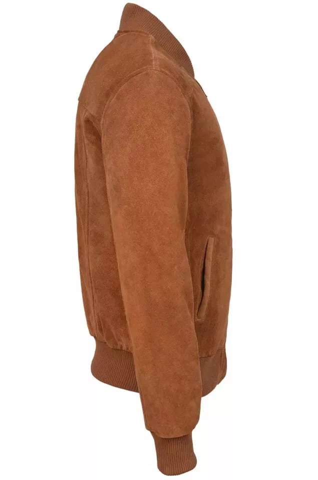 Suede Leather Jacket Brown