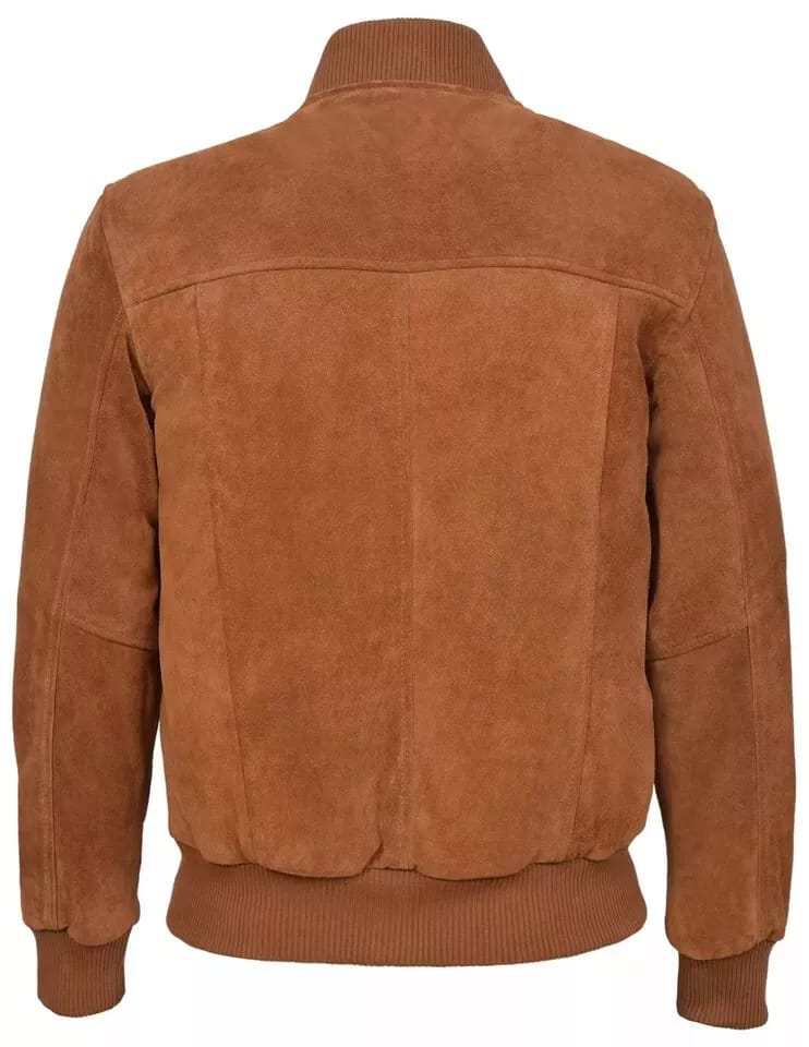 Suede Leather Jacket Brown