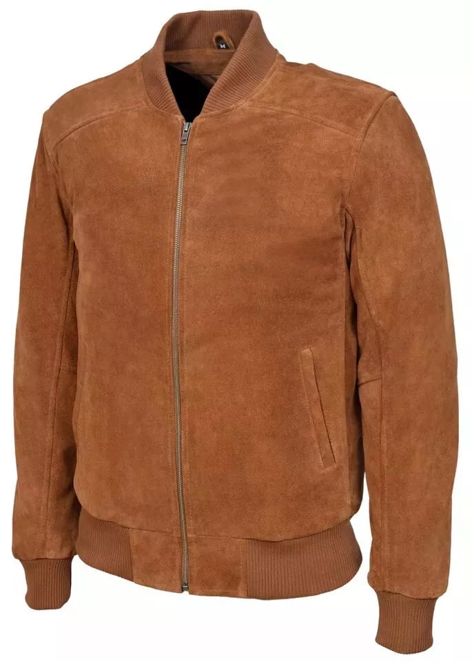 Suede Leather Jacket Brown