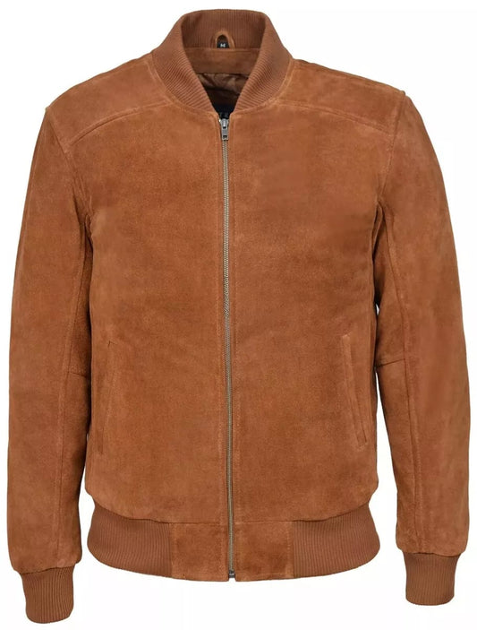 Suede Leather Jacket Brown