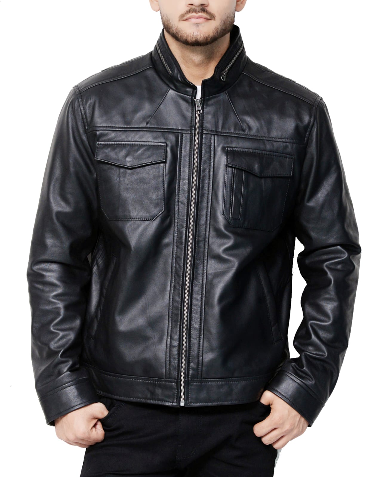 <img scr="Black-Leather-stylish-Jacket-for-men.jpg" alt="Black Leather stylish Jacket for Men"