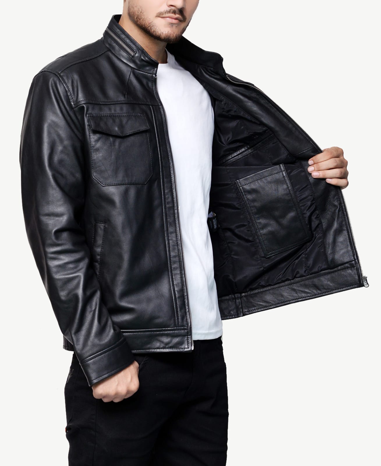 <img scr="Black-Leather-stylish-Jacket-for-men.jpg" alt="Black Leather stylish Jacket for Men"