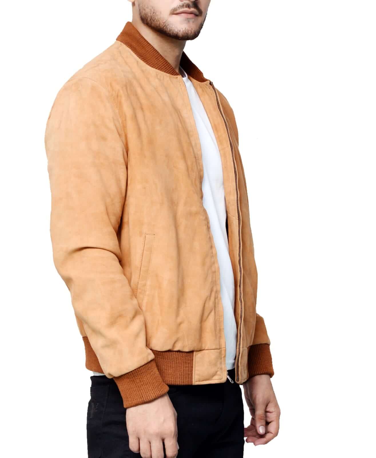 <img scr="brown-Suede-Leather-Bomber-Jacket-for-men.jpg" alt="Brown Suede Leather Bomber Jacket for Men"
