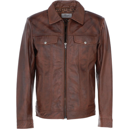 Dark brown Leather Jacket ATJ1001