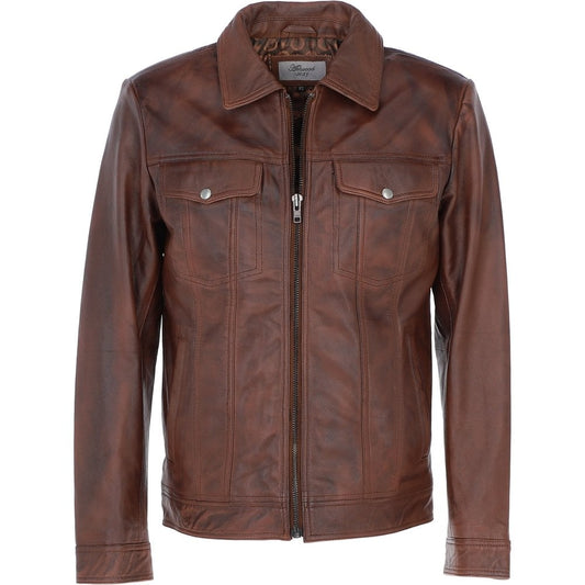 Dark brown Leather Jacket ATJ1001