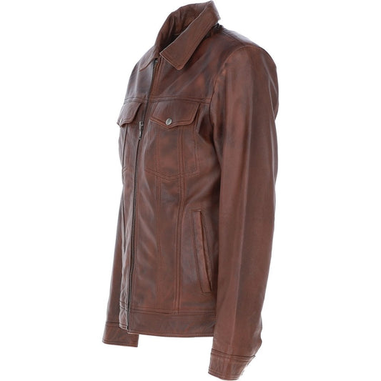 Dark brown Leather Jacket ATJ1001
