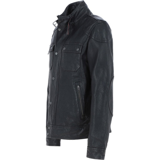 Black leather Jacket ATJ1003