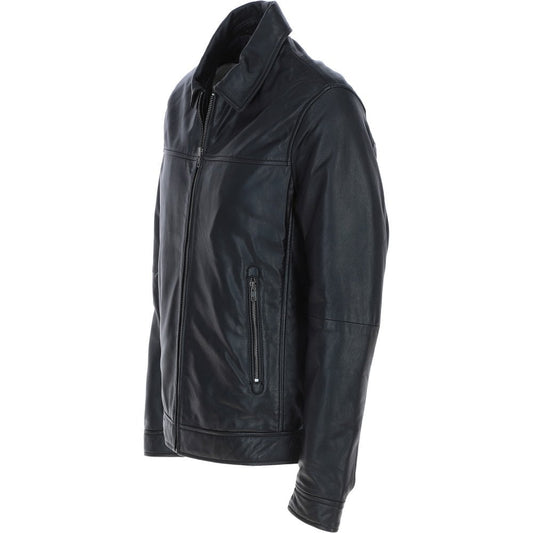 Black leather Jacket ATJ1004