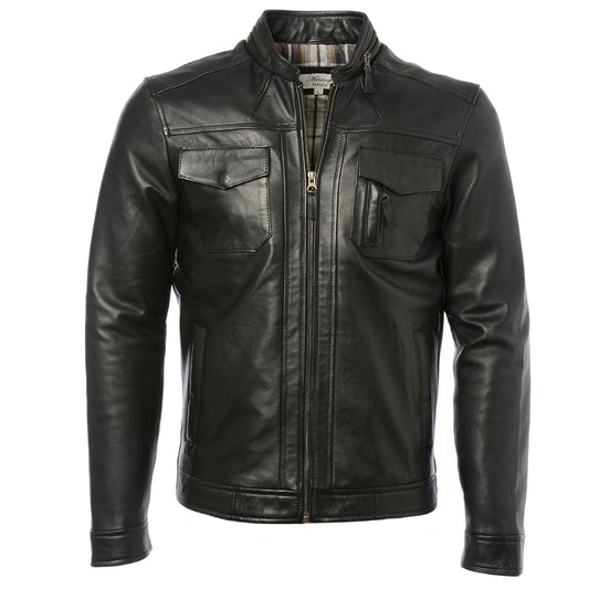 Black leather jacket ATJ1008