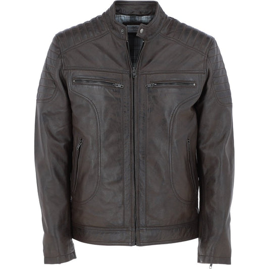 Dark Brown Leather Jacket ATJ1007