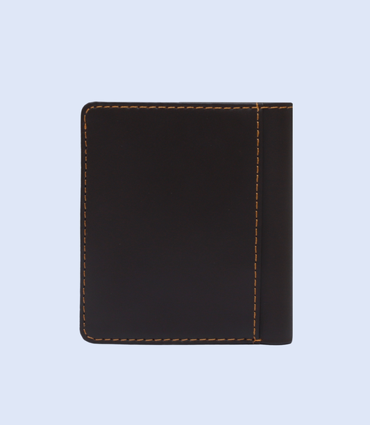 Black leather Vertical bi-fold card holder ATW1003